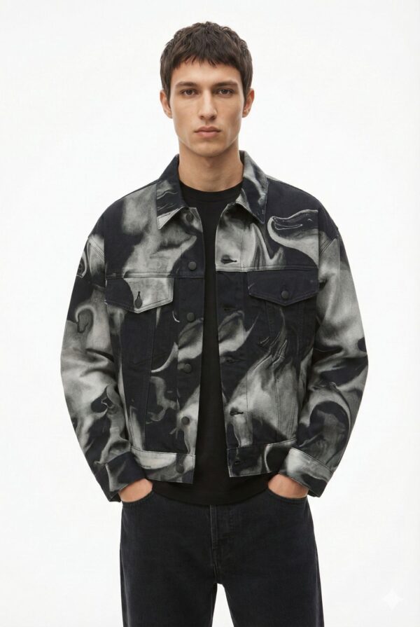 Alexander Wang Smoke Print Denim Jacket