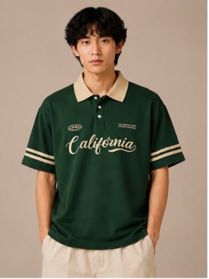 california_front_view California Vintage Polo T-Shirt