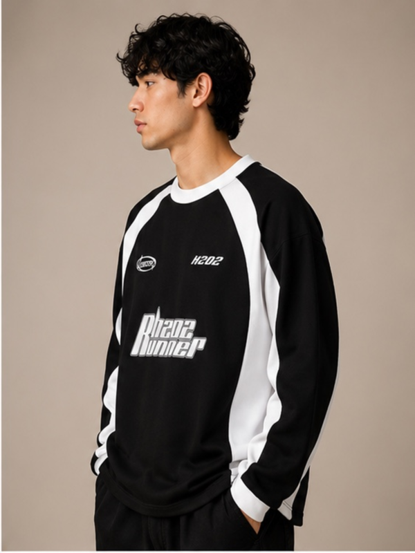 side_black_raglan_3x4 Race Runner H202 Oversized Raglan T-Shirt